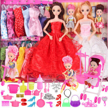 仿真乖乖芭比娃娃玩具女孩套装超大公主大礼盒换装过家家生日礼物4