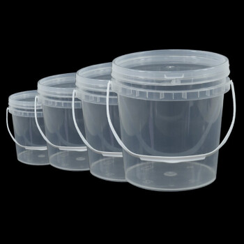 冰禹 BYA-153 透明水桶 塑料桶 密封打包桶 食品级小水桶涂料桶 10L带提手 