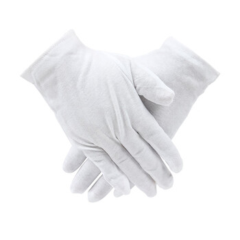 君御 棉毛作业手套礼仪司机劳保手套 100副起定 白 均码