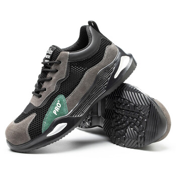 老管家 劳保鞋男钢包头防砸防刺穿舒适透气反绒牛皮缓震耐磨轻便268 黑色 39