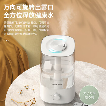 奥克斯（AUX）加湿器大容量上加水家用办公室卧室母婴空气净化加湿 