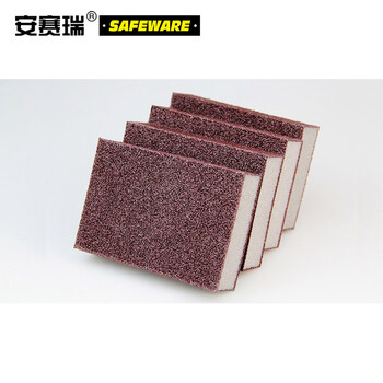 安赛瑞 10483 金刚砂除垢海绵擦（100个装）10×7×2.5cm 工厂学校餐厅食堂用去污除垢魔术擦 洗锅海绵擦