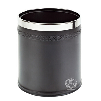 南 GPX-45N 南方圆形双层浮雕花房间桶 黑色心形花 商用酒店宾馆客房垃圾桶 房间桶 果皮桶 内桶容量9.8升