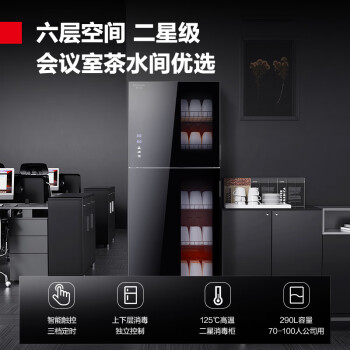 德玛仕（DEMASHI）消毒柜 家用 立式 小型消毒碗柜 紫外线中温高温碗筷 双开门商用厨房 6层架300升XDZ330-A1