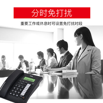 TCL 电话机座机 固定电话 办公家用 一键拨号 双接口 通话保留HCD868(79)TSD商务版(黑色)