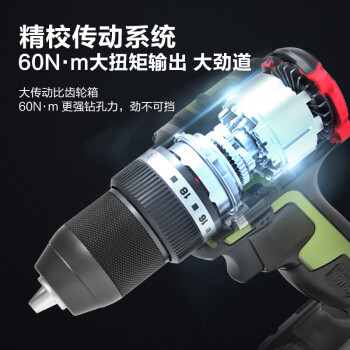 威克士（WORX）WU182锂电无刷电钻大扭矩充电手电钻电动螺丝刀多功能电动工具60Nm 双电版