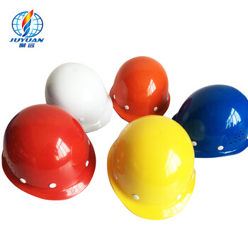 聚远 JUYUAN 红色玻璃钢透气款 管理人员安全帽 5顶起售 (如需定制下单前需联系客服)