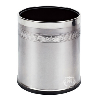 南 GPX-45N 南方圆形双层浮雕花房间桶 砂钢回形花 商用酒店宾馆客房不锈钢垃圾桶 房间桶内桶容量9.8升