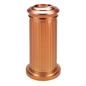 南 GPX-1 欧式罗马柱烟灰桶 垃圾桶 酒店宾馆果皮桶带烟灰缸 南方垃圾筒 玫瑰金 容量7升