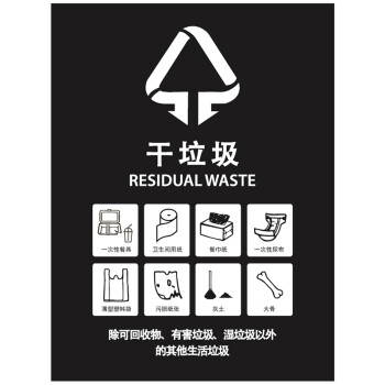 科力邦（Kelibang） 垃圾桶分类标识不干胶贴 干湿分类标签贴纸厨余有害标志贴30*40cm KBT003 有害垃圾