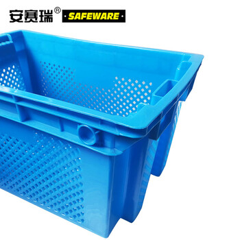 安赛瑞 错位可套叠周转箱 翻转可套叠堆叠镂空周转箱物流箱储物箱 蓝色 630×420×315mm（2个装）23517