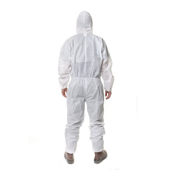 3M 4515白色带帽连体防护服定做 防尘化学农药喷漆实验室工业清理清洁防护服-L码