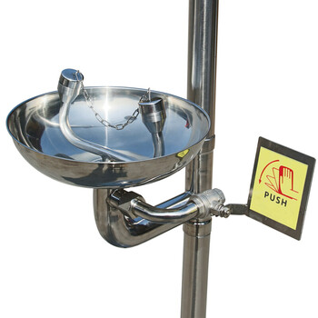 者也 紧急洗眼器实验室便携式移动洗眼器化工厂用304不锈钢挂壁式喷淋冲淋台式双口