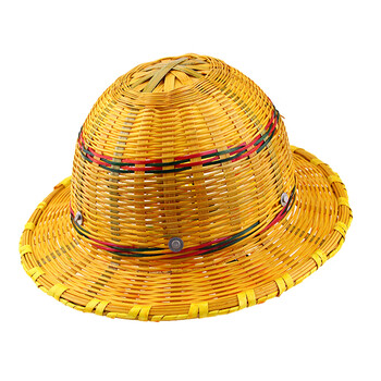 劳保佳 安全帽 竹帽子 夏季建筑施工防砸竹编帽 工人防晒透气劳保帽 大沿不加钢拉扣