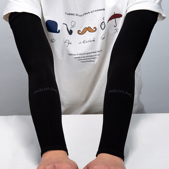 安美尚（ams） 冰袖冰丝防晒袖套自行车运动袖套 可定制 无指黑色 定做20付