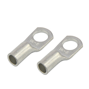 天旭 SC系列16平方窥口铜鼻子压线鼻接线端子紫铜镀锡铜线耳冷压裸端子铜线接头插针SC16-6 200只/包  1包