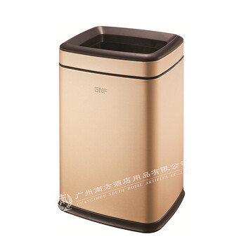 南 SF8-F01 南方长方形房间桶 闪银香槟金 商用酒店宾馆客房不锈钢垃圾桶 果皮桶 内桶容量8升