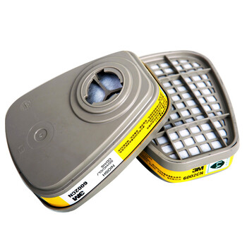 3M 6002CN 滤毒盒 防酸性气体防毒面具配件 6002CN滤盒 2个/包 1包 黄色 均码