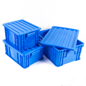 海斯迪克 HKCL-450 塑料零件盒 五金工具盒平口物料元件盒 长方形周转箱蓝色 Y4周转箱