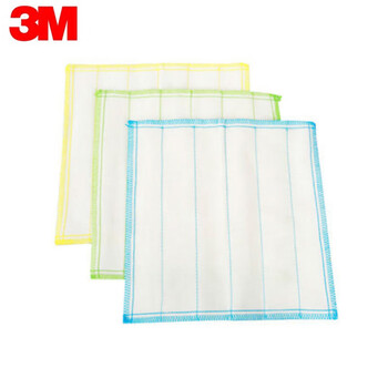 3M 思高易洁百洁布 8层耐用型抹布 天然材质清洁布3片装 洗碗布XY003848559 1包