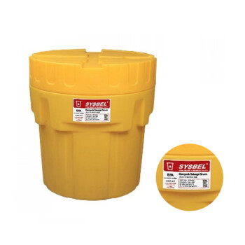 西斯贝尔 SYD200 化学品泄漏应急处理桶高60.5直径57 20加仑泄漏应急处理桶黄色 1个装