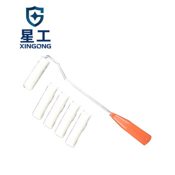 星工（XINGGONG）无死角滚筒刷乳胶漆油漆滚长毛刷墙工具 4寸超短毛滚筒5个+1个支架WF040