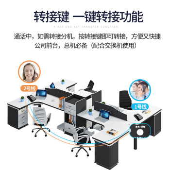 中诺电话机座机固定电话有线来电显示双接口免电池C228白色办公伴侣