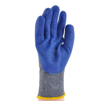 安美尚(ams) 兴达2094138CN通用手套 蓝灰色乳胶皱纹手套 9码 10副装 定做