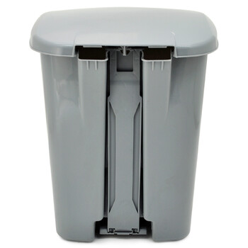 兰诗（LAUTEE）XD-25A 脚踏灰色垃圾桶 酒店宾馆商用带盖果皮箱 25L