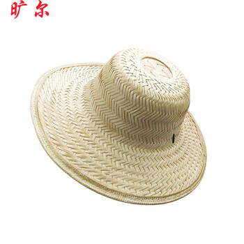 旷尔 手工竹编草帽 遮阳帽 大沿檐凉帽 太阳帽 劳保草帽子【SGGR352】