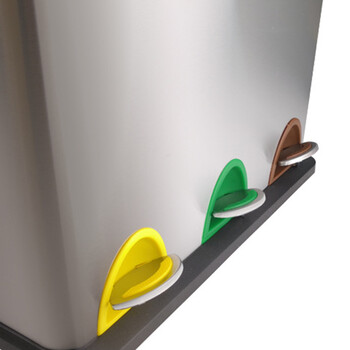 科力邦（Kelibang）不锈钢垃圾桶 大号环保分类垃圾桶脚踏方桶带盖三分类商场酒店户外可回收垃圾箱 45L KB1080