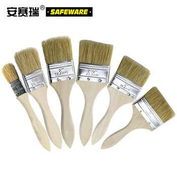 安赛瑞 木质猪毛油漆刷纯猪毛油漆刷 猪鬃毛刷 排笔刷 扫灰刷 油刷  3寸 毛长38.5mm（20把装） 22313