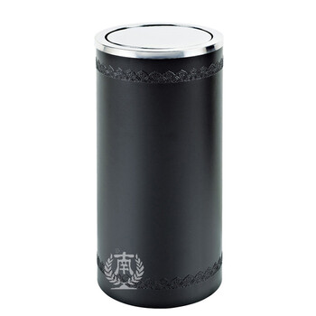 南 GPX-110K 南方港式镂空花边垃圾桶 公用不锈钢垃圾箱垃圾筒 商场酒店果皮桶 心形浮雕黑色 内桶容量24升