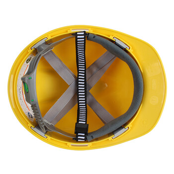 梅思安 梅思安10146459标准型PE黄色安全帽一指键帽衬针织布吸汗带D型下颌带 1顶 黄色 均码