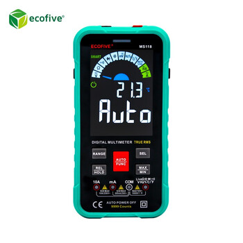 ecofive（莱靡） MS118 卡片万用表 智能防烧大彩屏双显示免换挡真有效值 1年维保