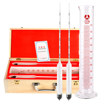 匡建仪表 石油密度计 测油液体密度计高精度石油玻璃测量仪检测仪比重计 两只0.7-0.75+玻璃量筒 