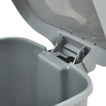 兰诗（LAUTEE）XD-50D 脚踏灰色垃圾桶 酒店宾馆商用带盖果皮箱 50L