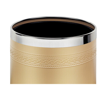 南 GPX-45N 南方圆形双层浮雕花房间桶 杏色回形花 商用酒店宾馆客房垃圾桶 房间桶 果皮桶 内桶容量9.8升