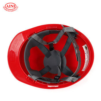 艾尼（AINI）慧缘ANP-12 V型PE安全帽 红色 一顶【中铁山桥定制】