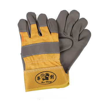 GAJ  黄布一层全掌手套电焊工手套耐磨焊接保工地手套 深色 12副起定