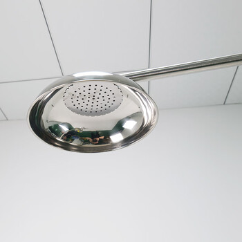 海斯迪克 HK-673 304不锈钢双口喷淋洗眼器 工业实验室验厂用立式紧急冲淋洗眼装置 脚踏双开关紧急冲淋式