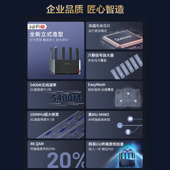 H3C 新华三 NX54千兆wifi6路由器5400M无线路由5G双频 家用路由器穿墙大覆盖Mesh组网游戏电竞路由