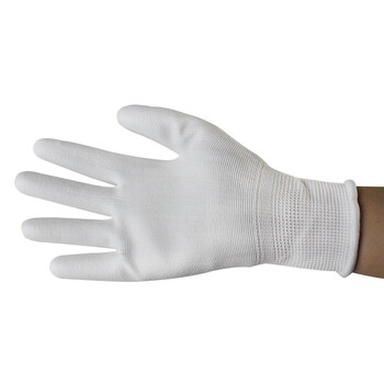 谋福 CNMF 8036-1 PU涂掌手套 PU涂层涂胶劳保 尼龙手套【S号(白色边)22cm1包10副装】