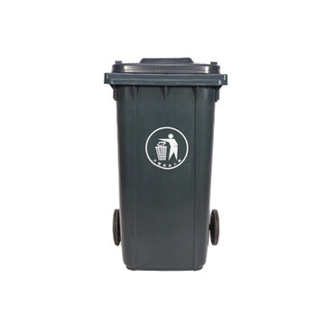 冰禹 BY-6262 北京版上海版常规版分类垃圾桶 户外厂房垃圾桶 户外垃圾桶 塑料分类垃圾箱 绿色 加厚100L带轮