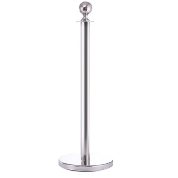 海斯迪克 HK-342 圆球隔离护栏 礼宾围栏迎宾柱 银行酒店护栏安全线围栏杆 不锈钢警戒杆（1根）不含绳子