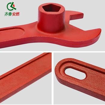 齐鲁安然 消防栓扳手 室外地上消火栓扳手 加厚烤漆扳手 红色 大号加厚 开口60mm