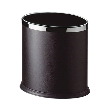 南 GPX-43B 南方固定钢圈包黑色人造皮单层椭圆垃圾桶 容量10升（2个起订） 商用客房垃圾桶 房间桶 果皮桶
