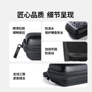 绿联M.2移动硬盘盒收纳包数据线U盘数码配件收纳盒防震防摔套硬壳保护