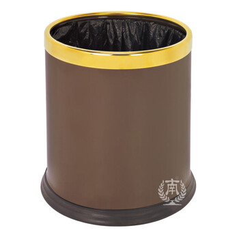南 GPX-45 南方多层圆形垃圾桶 金圈咖啡色 商用酒店宾馆客房垃圾桶 房间桶 果皮桶 内桶容量9.8升