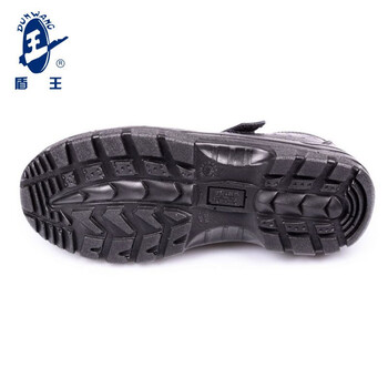 王盾/盾王 9385防砸凉鞋带孔透气聚氨酯鞋底牛皮劳保鞋男女耐磨防滑安全鞋定做 42码 黑色 1双